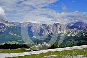 Look at the Hut Ã¢â¬Å Tondi di Faloria Ã¢â¬Å and the Ampezzo Valley, photo